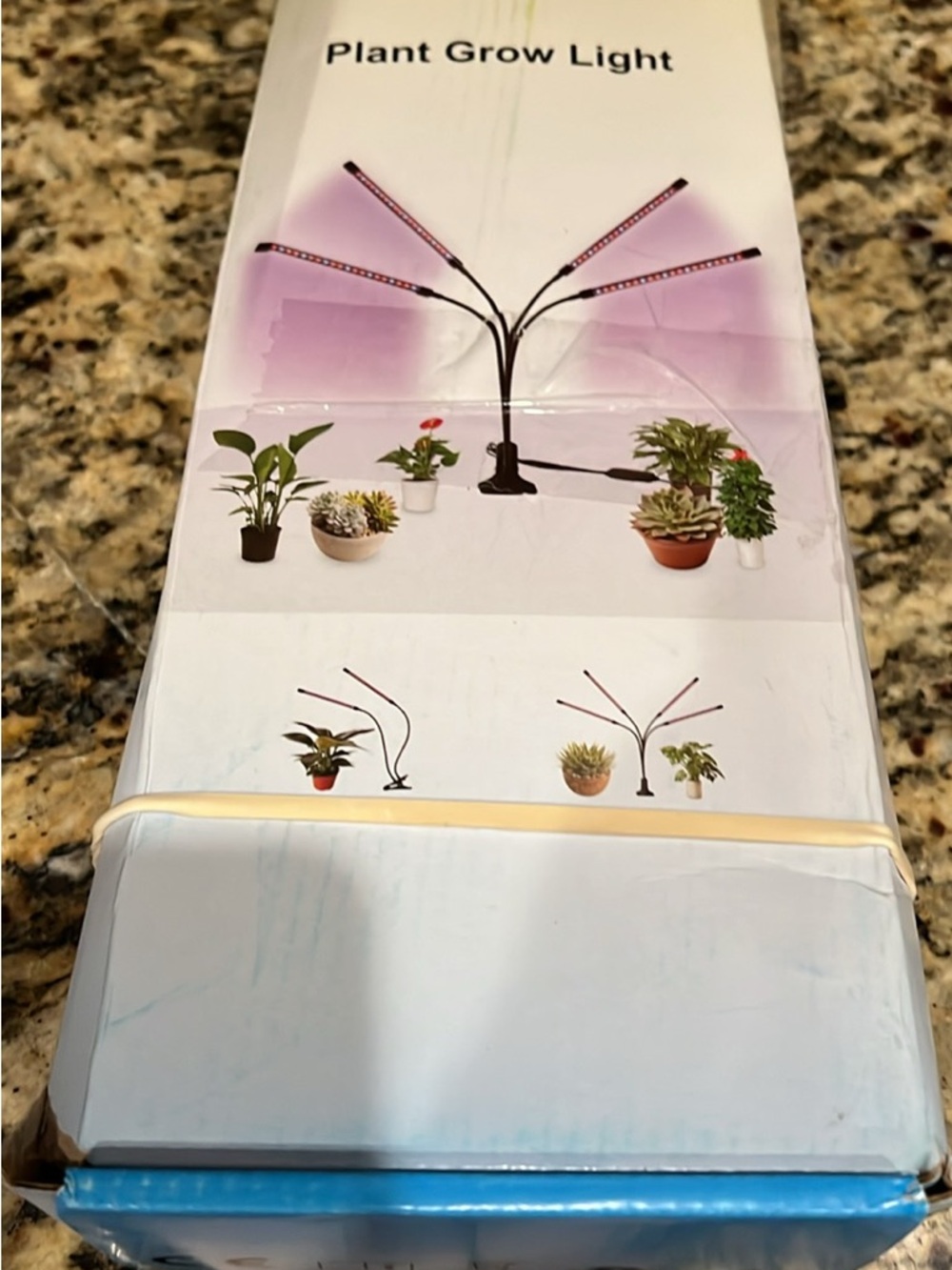 Adjustable 4- Arm LED Plant Grow Light - Black
